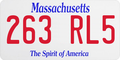 MA license plate 263RL5