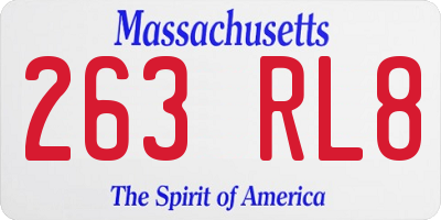 MA license plate 263RL8