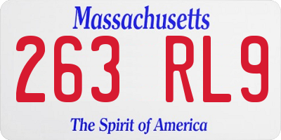 MA license plate 263RL9