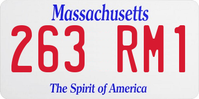 MA license plate 263RM1