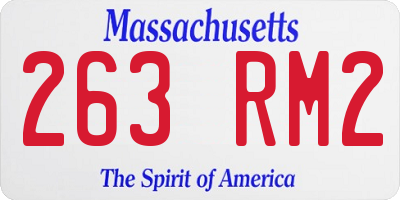 MA license plate 263RM2