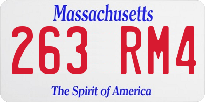 MA license plate 263RM4