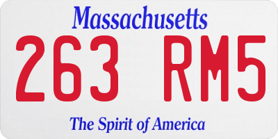 MA license plate 263RM5