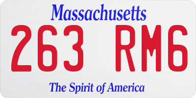 MA license plate 263RM6