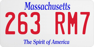 MA license plate 263RM7