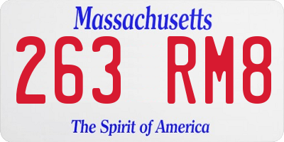 MA license plate 263RM8