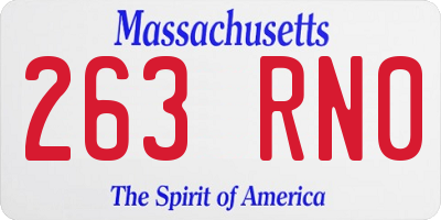MA license plate 263RN0