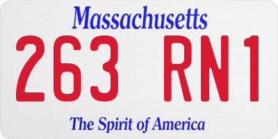 MA license plate 263RN1