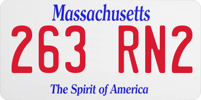 MA license plate 263RN2