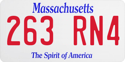 MA license plate 263RN4
