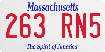 MA license plate 263RN5