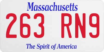MA license plate 263RN9