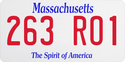 MA license plate 263RO1