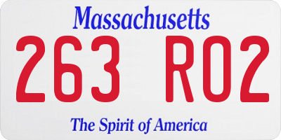 MA license plate 263RO2