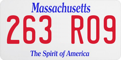 MA license plate 263RO9