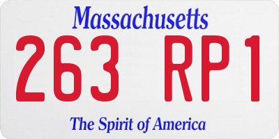 MA license plate 263RP1