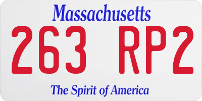 MA license plate 263RP2