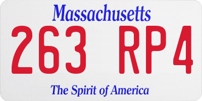 MA license plate 263RP4