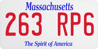 MA license plate 263RP6
