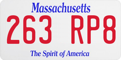 MA license plate 263RP8