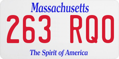 MA license plate 263RQ0