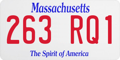 MA license plate 263RQ1