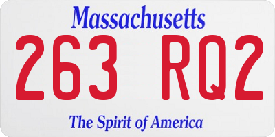 MA license plate 263RQ2