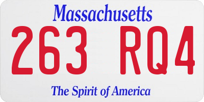 MA license plate 263RQ4