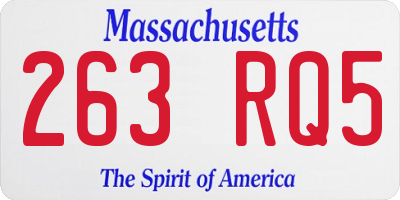 MA license plate 263RQ5