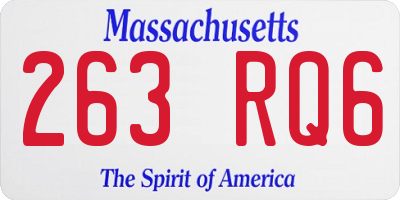 MA license plate 263RQ6