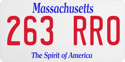 MA license plate 263RR0