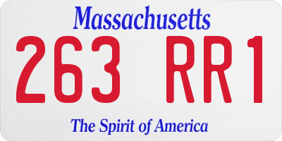 MA license plate 263RR1