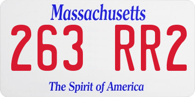 MA license plate 263RR2