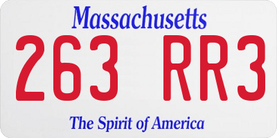 MA license plate 263RR3