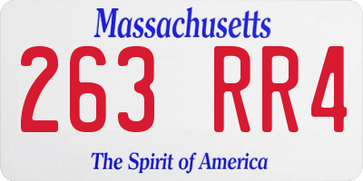MA license plate 263RR4