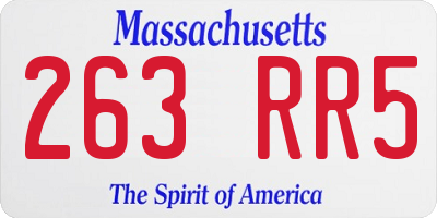 MA license plate 263RR5