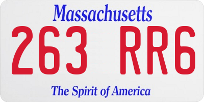 MA license plate 263RR6