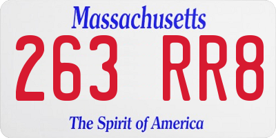 MA license plate 263RR8