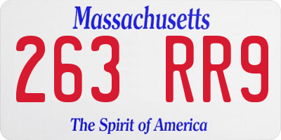 MA license plate 263RR9