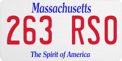 MA license plate 263RS0