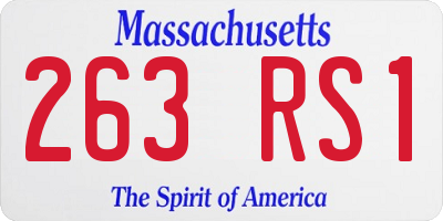 MA license plate 263RS1