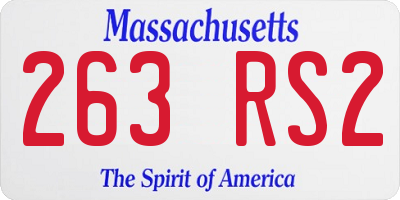 MA license plate 263RS2