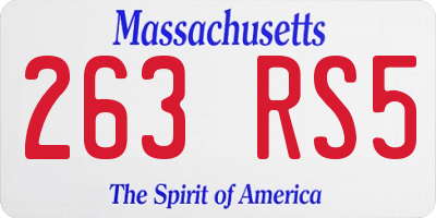 MA license plate 263RS5