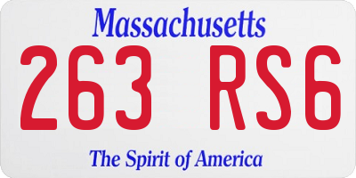 MA license plate 263RS6