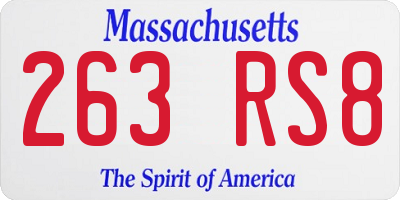 MA license plate 263RS8