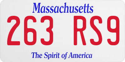 MA license plate 263RS9
