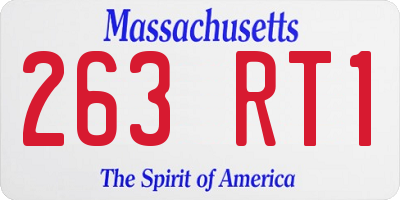 MA license plate 263RT1
