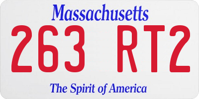 MA license plate 263RT2