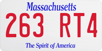 MA license plate 263RT4