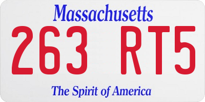 MA license plate 263RT5